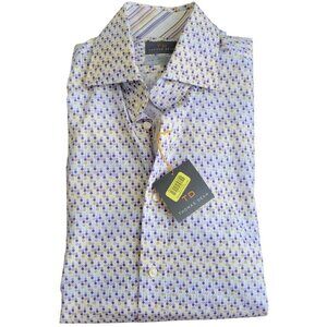 NWT Thomas Dean Long Sleeve Button Down Men's Shirt Size L